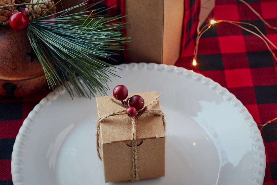 Christmas card and candle — contact Festive Occasions for a festive setup